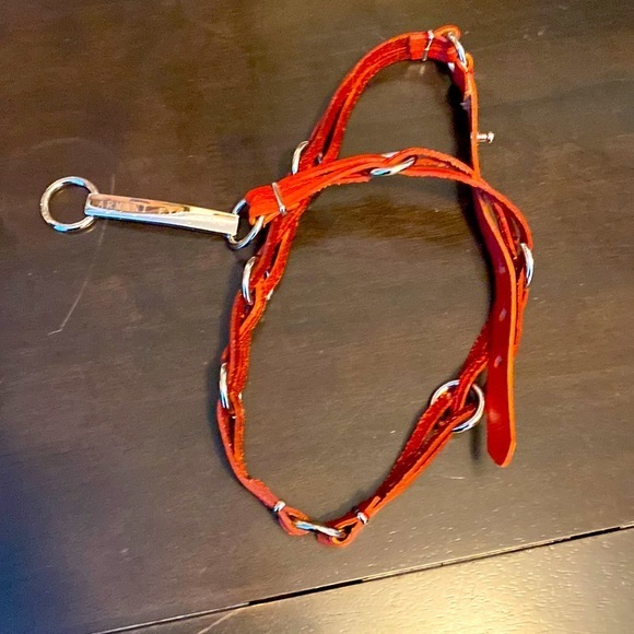 Red Armani Exchange leather belt silver hardware - Picture 1 of 3